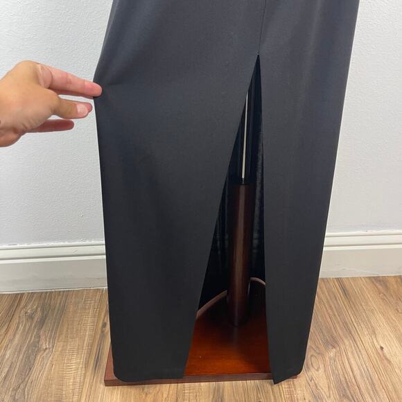 Vintage Y2K Black Silver Glitter Floral Thin Strap Maxi Pencil Dress Size 8 Prom - Picture 7 of 15